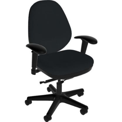 Picture of Sitmatic GoodFit Mid-Back Chair With Adjustable Arms, Black/Black