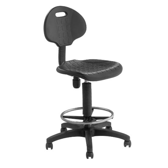 Picture of National Public Seating 6700 Series Kangaroo Polyurethane Task Chair Stool, 22 to 32in Seat Height, Black