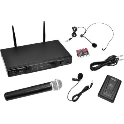 Picture of PylePro PDWM2115 Wireless Microphone System - 170 MHz to 260 MHz Operating Frequency - 50 Hz to 15 kHz Frequency Response - 164.04 ft Operating Range