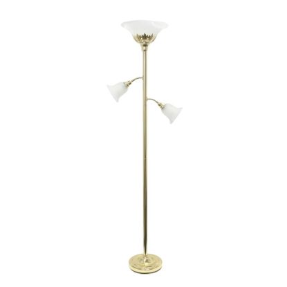 Picture of Elegant Designs 3-Light Floor Lamp, 71inH, Gold/White