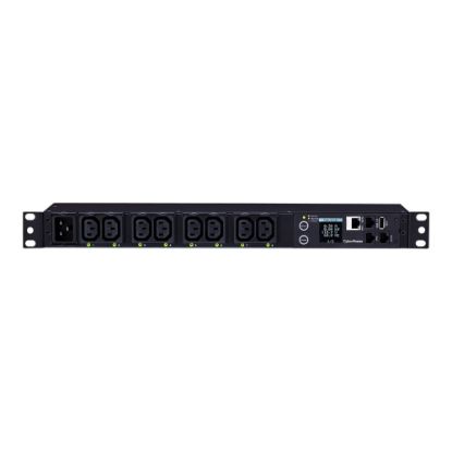 Picture of CyberPower Switched Metered-by-Outlet PDU81006 - Power distribution unit (rack-mountable) - AC 100-120 V - Ethernet, USB, serial - input: NEMA L6-20P - output connectors: 8 (power IEC 60320 C13) - 1U - 10 ft cord