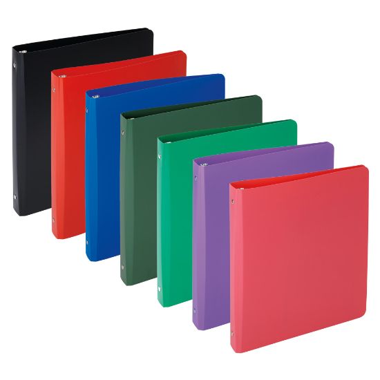 Picture of Office Depot Brand Heavy-Duty 3-Ring Binder, 1in Round Rings, Assorted Colors