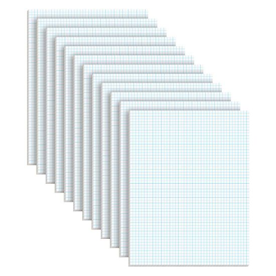 Picture of TOPS Quadrille Pads, 5 x 5 Squares/Inch, 50 Sheets, White/Blue