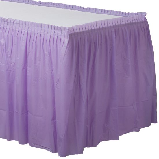 Picture of Amscan Plastic Table Skirts, Lavender, 21' x 29in, Pack Of 2 Skirts