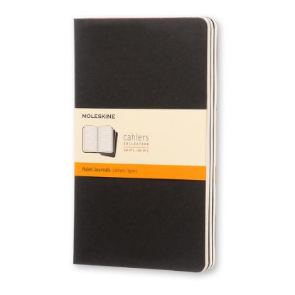 Picture of Moleskine Cahier Journals, 5in x 8-1/4in, Ruled, 80 Pages, Black, Set Of 3 Journals