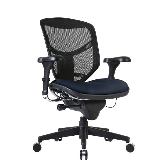 Picture of WorkPro Quantum 9000 Series Ergonomic Mesh/Antimicrobial Vinyl Mid-Back Chair, Black/Navy, BIFMA Compliant