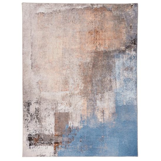 Picture of Linon Washable Area Rug, 3ft x 5ft, Durand Beige/Blue