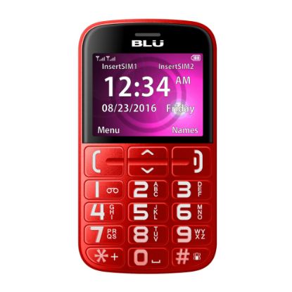 Picture of BLU Joy J010 Senior-Friendly Cell Phone, Red, PBN201133