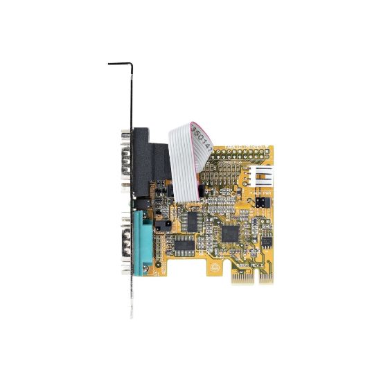 Picture of StarTech.com 2-Port PCI Express Serial Card, Dual Port PCIe to RS232 (DB9) Serial Card, 16C1050 UART, COM Retention, Windows & Linux