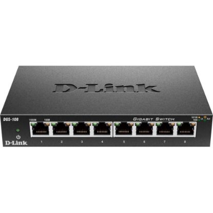 Picture of D-Link DGS-108 8-Port 10/16 Gbps Gigabit Desktop Ethernet Switch