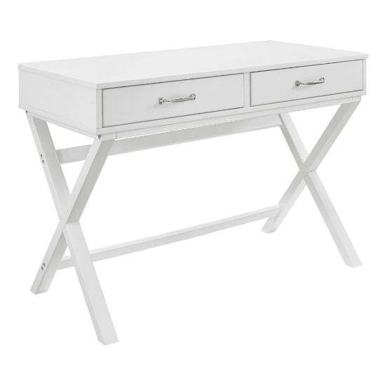 Picture of Linon Frances 42inW Home Office Computer Desk With Drawers, White