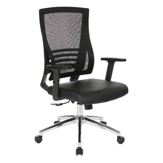 Picture of Office Star WorkSmart Screen-Back Bonded Leather Managers Chair, Black