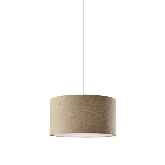 Picture of Adesso Harvest Large Drum Pendant Lamp, 20inW, Natural Shade/White Base