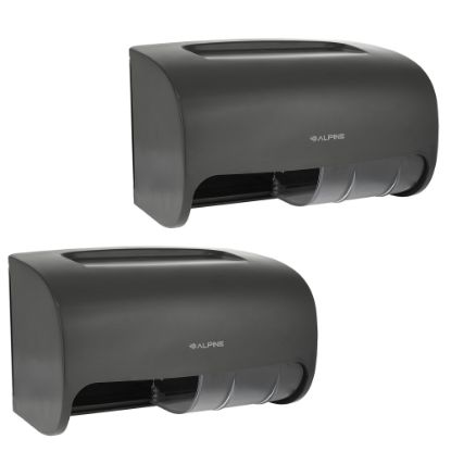 Picture of Alpine Double Roll Jumbo Toilet Paper Dispensers, 10-5/16inH x 6-5/16inW x 6-5/16inD, Gray, Pack Of 2 Dispensers