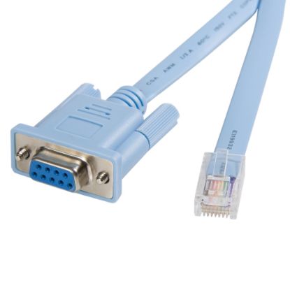 Picture of StarTech.com Cisco console router cable - RJ45 (m) - DB9 (f) - 6 ft - Connecting your computers serial port to the RJ45 console port on your Cisco router - 6ft cisco console cable - 6ft serial console cable