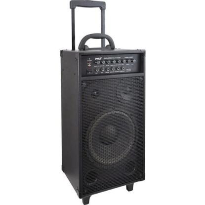 Picture of PylePro PWMA1050BT Portable Bluetooth Speaker System - 400 W RMS - Black - Stand Mountable - 35 Hz to 20 kHz - Battery Rechargeable