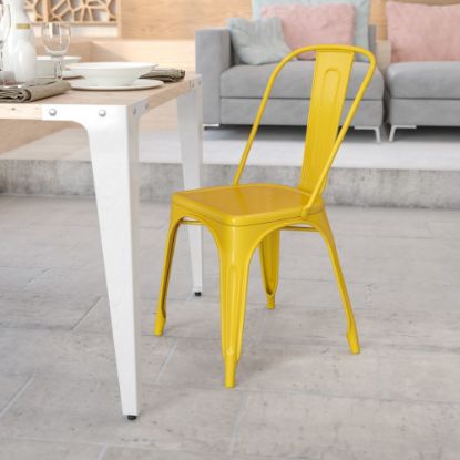 Picture of Flash Furniture Commercial Stackable Chair, Yellow