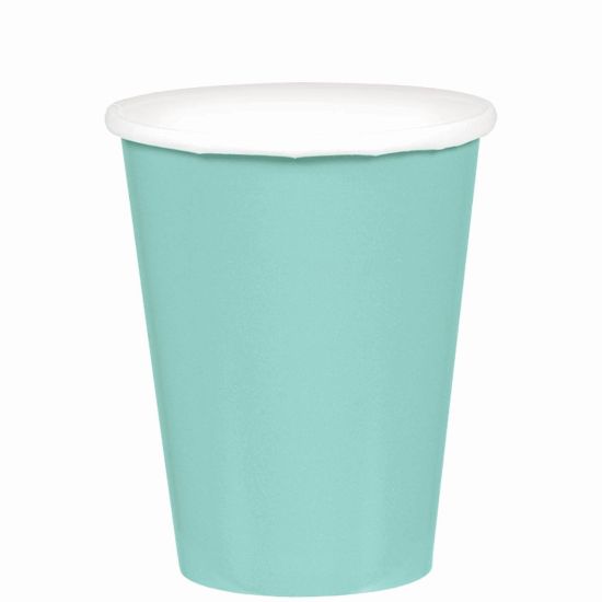 Picture of Amscan 68015 Solid Paper Cups, 9 Oz, Robins Egg Blue, 20 Cups Per Pack, Case Of 6 Packs