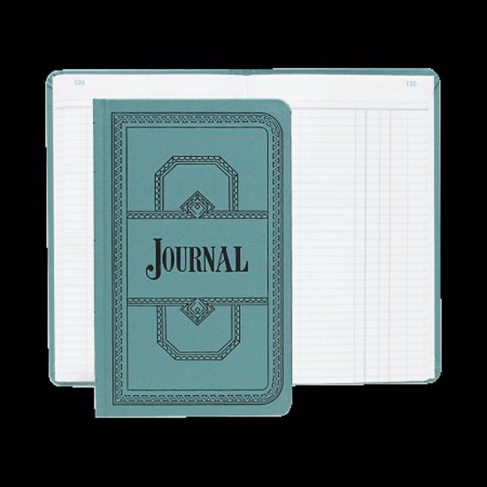 Picture of Boorum & Pease Canvas Account Book, Journal, 16 Lb., 12 1/8in x 7 5/8in, 150 Pages, Blue