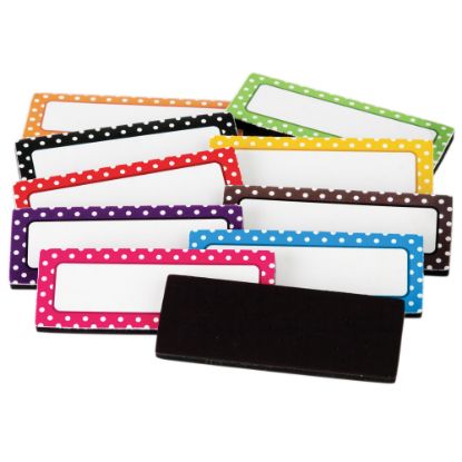 Picture of Teacher Created Resources Magnetic Labels, 2-1/2in x 1in, Polka Dots, 30 Labels Per Pack, Set Of 2 Packs