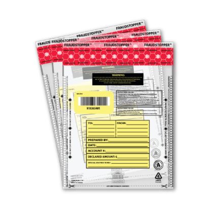 Picture of Nadex Tamper-Evident Deposit Bags, 9in x 12in, Clear, Pack Of 25 Bags