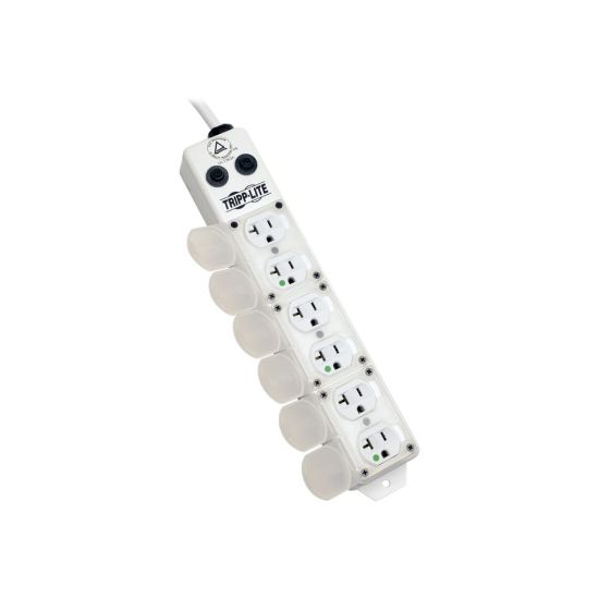 Picture of Tripp Lite Safe-IT Power Strip Medical Hospital Grade Antimicrobial UL 1363A 6 Outlet 15ft Cord - Power strip - 20 A - AC 120 V - input: NEMA 5-20P - output connectors: 6 (NEMA 5-20R) - 15 ft cord - white