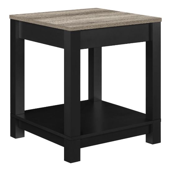 Picture of Ameriwood Home Carver End Table, Square, Weathered Oak/Black