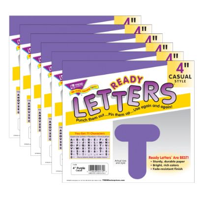 Picture of TREND Ready Letters, 4in, Casual Uppercase, Purple, Set Of 6 Packs