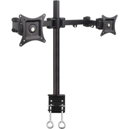 Picture of SIIG Articulating Dual Monitor Desk Mount - 13in to 27in - Height Adjustable - 2 Display(s) Supported - 13in to 27in Screen Support - 22 lb Load Capacity - 75 x 75, 100 x 100 - VESA Mount Compatible - Steel, Cable Management, C-Clamp, and Grommet