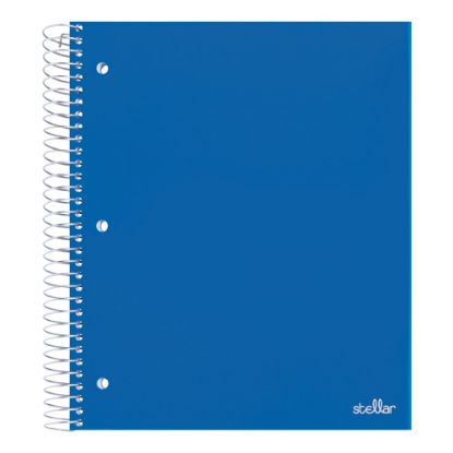 Picture of Office Depot Brand Stellar Poly Notebook, 8-1/2in x 10-1/2in, 3 Subject, Wide Ruled, 150 Sheets, Blue