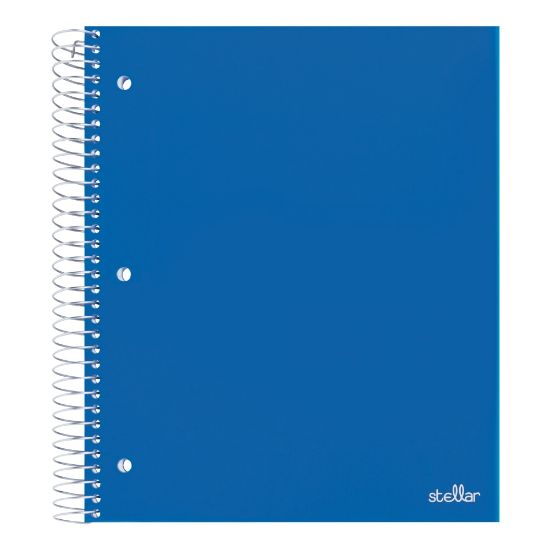 Picture of Office Depot Brand Stellar Poly Notebook, 8-1/2in x 10-1/2in, 3 Subject, Wide Ruled, 150 Sheets, Blue