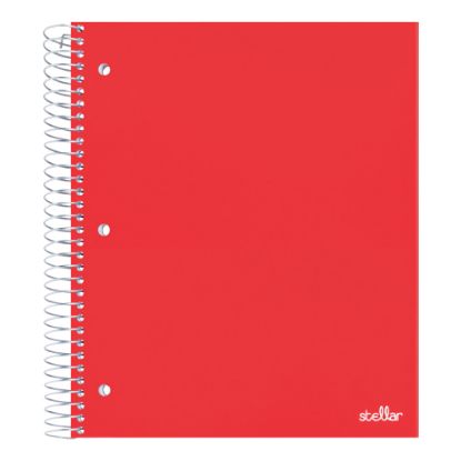 Picture of Office Depot Brand Stellar Poly Notebook, 8-1/2in x 10-1/2in, 3 Subject, Wide Ruled, 150 Sheets, Red