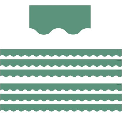 Picture of Teacher Created Resources Scalloped Border Trim, Eucalyptus Green, 35ft Per Pack, Set Of 6 Packs