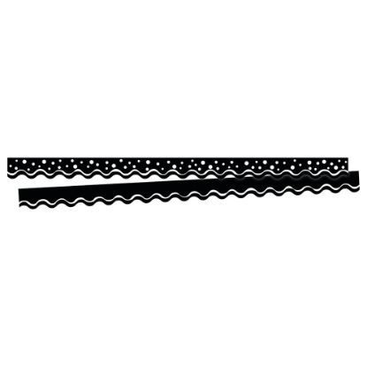 Picture of Barker Creek Scalloped-Edge Border Strips, 2 1/4in x 36in, Happy Black, Pre-K To College, Pack Of 26