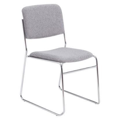 Picture of National Public Seating 8600 Signature Series Padded Fabric Seat, Fabric Back Stacking Chair, 16in Seat Width, Gray Seat/Chrome Frame, Quantity: 1