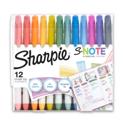 Picture of Sharpie S-Note Highlighters, Chisel Tip, Assorted Colors, Pack Of 12 Highlighters