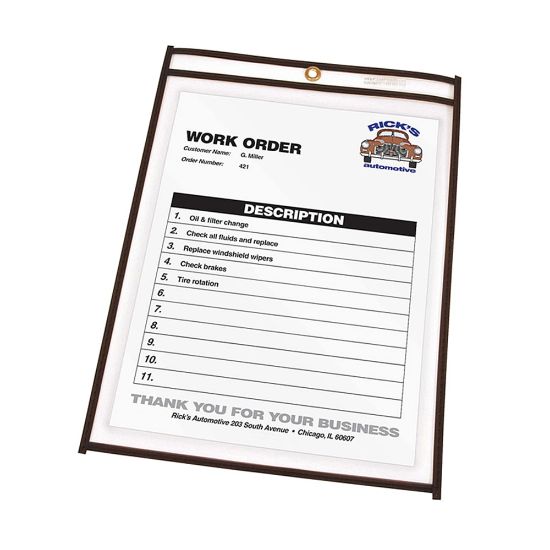 Picture of C-Line Stitched Vinyl Shop Ticket Holders, 5in x 8in, Clear, Box Of 25