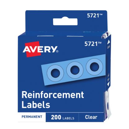 Picture of Avery Permanent Self-Adhesive Reinforcement Labels, Clear, Pack Of 200