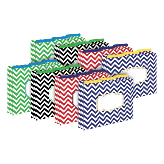 Picture of Barker Creek Tab File Folders, Letter Size, Nautical Chevron, Pack Of 24 Folders