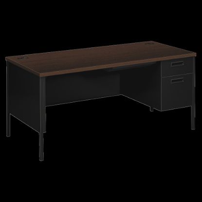 Picture of HON Metro Classic 66inW Right-Pedestal Computer Desk, Mocha/Black