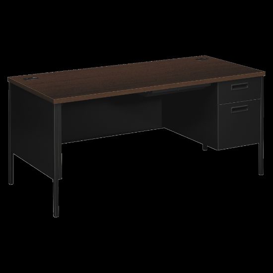 Picture of HON Metro Classic 66inW Right-Pedestal Computer Desk, Mocha/Black