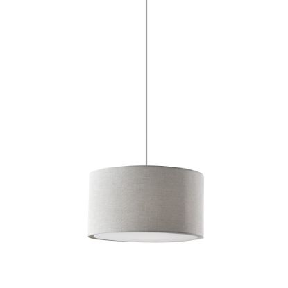 Picture of Adesso Harvest Large Drum Pendant Lamp, 20inW, White Shade/White Base