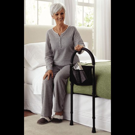 Picture of Medline Bed Assist Bar, 14 1/2in x 3 1/2in x 18in, Black