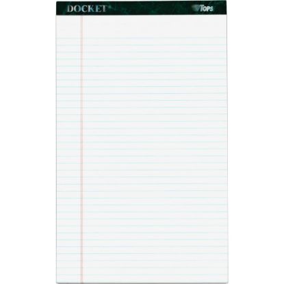 Picture of TOPS Docket Letrr-Trim Legal Pads, 8.5in x 14in, Legal Ruled, 50 Sheets, Green Marble, Pack Of 12