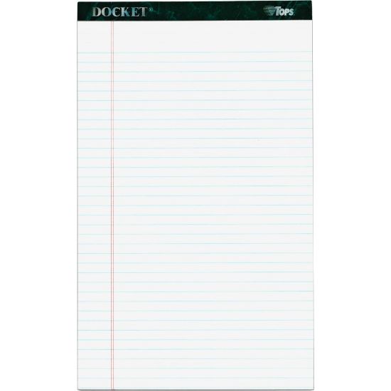 Picture of TOPS Docket Letrr-Trim Legal Pads, 8.5in x 14in, Legal Ruled, 50 Sheets, Green Marble, Pack Of 12