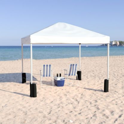 Picture of Flash Furniture Pop-Up Event Canopy Tent With Sandbags And Wheeled Case, 106inH x 116inW x 116inD, White