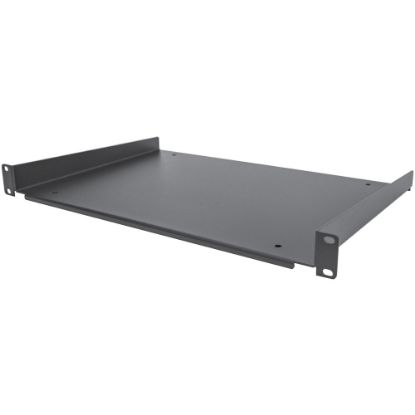 Picture of StarTech.com 1U Server Rack Cabinet Shelf - Fixed 12in Deep Cantilever Rackmount Tray for 19in Data/AV/Network Enclosure w/cage nuts, screws - 1U 19in server rack cabinet shelf 12in deep