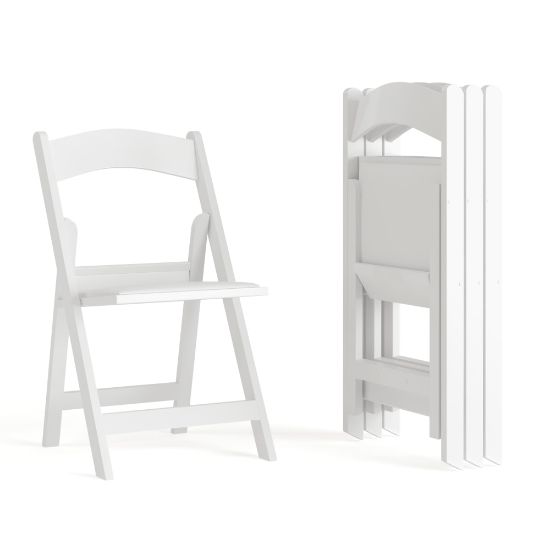 Picture of Flash Furniture HERCULES Series Resin Folding Chairs, White, Set Of 4 Chairs