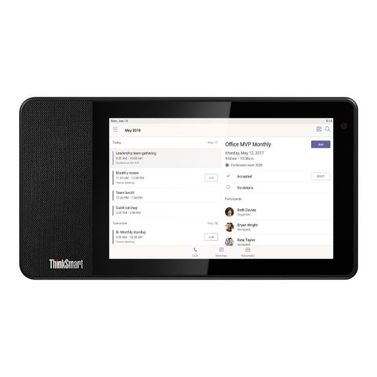 Picture of Lenovo ThinkSmart View - Smart display - LCD 8in - wireless - Wi-Fi, Bluetooth - 10 Watt - business black