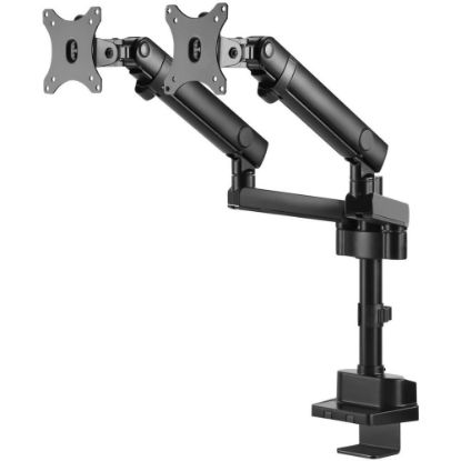 Picture of V7 Professional Touch Adjust DMPRO2DTA-3N - Mounting kit - adjustable arm - for 2 monitors - plastic, aluminum, steel - black - screen size: 17in-32in - desk-mountable